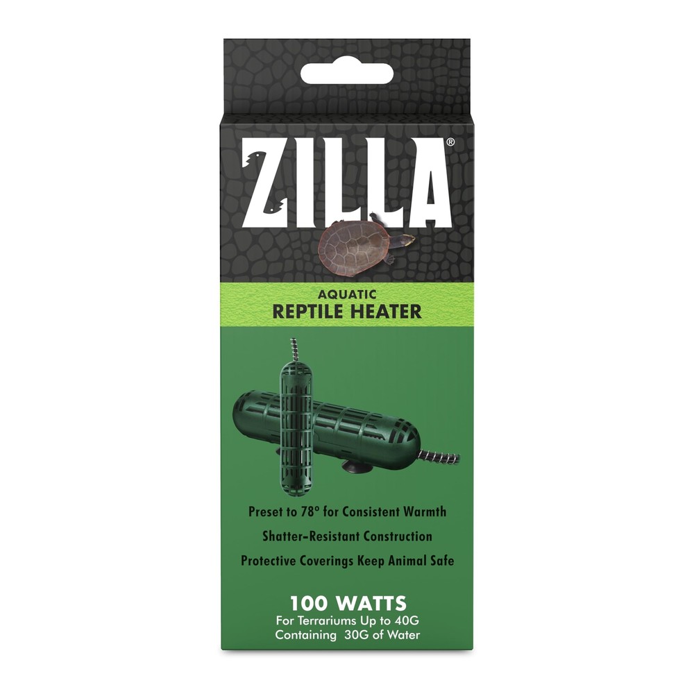 Zilla Aquatic Reptile Heater 100W Fully Submersible for Turtles Newts Frogs