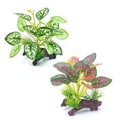2pcs Reptile Artificial Plants, Terrarium Plants Decorations Supplies, Aquari…