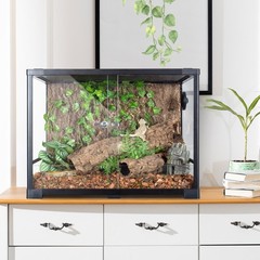 34 Gallon Reptile Tank Tempered Reptile Terrarium Habitat Double Sliding Door