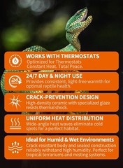 Energy Efficient 100W Ceramic Heat Lamp – Optimal Infrared for Reptiles’ Comfort
