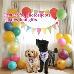 Dog Birthday Bandana for Small to Large Dogs, Adjustable Happy Birthday Dog B…
