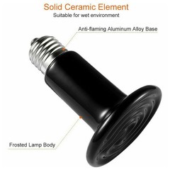 Pet Ceramic Heat Lamp Infrared Heating Emitter Reptiles Turtle Lizard Bulb E27