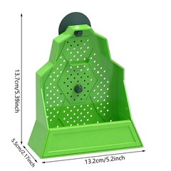 Reptile Feeding Bowl with Suction Cups Wall Mounted Green ABS
