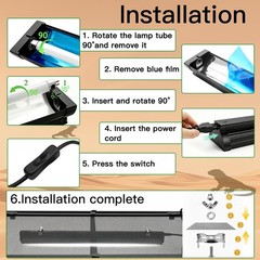 T8 UVB Reptile Light Fixture HO UVB Bulb Lighting Combo Kit, 10.0 UVB Light for
