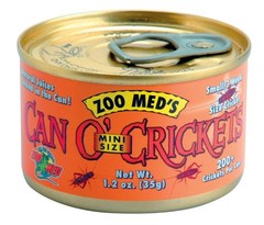 Zoo Med Can O’ Crickets Mini Size Canned Food for Reptiles Fish Birds 1.2 ounces