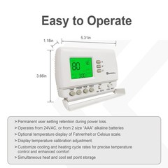 Programmable Thermostat 1H/1C, Household Thermostatfor Heat Pump and Conventi…