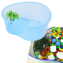 Plastics Reptile Terrarium with Basking Island Green Plant Great Gift for Kids