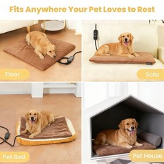 Upgraded Pet Heating Pad, 5 Adjustable Temperature & Timer, Chew-Resistant El…