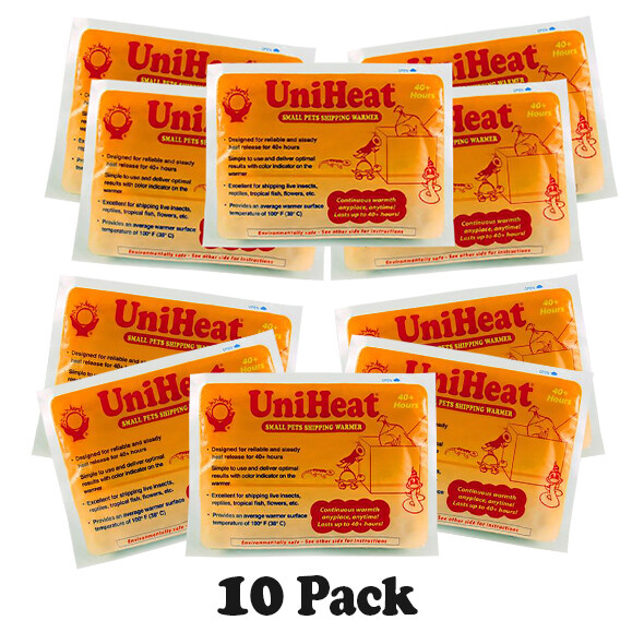 40 Hour multi-purpose UniHeat shipping warmers heat packs 10 Pack