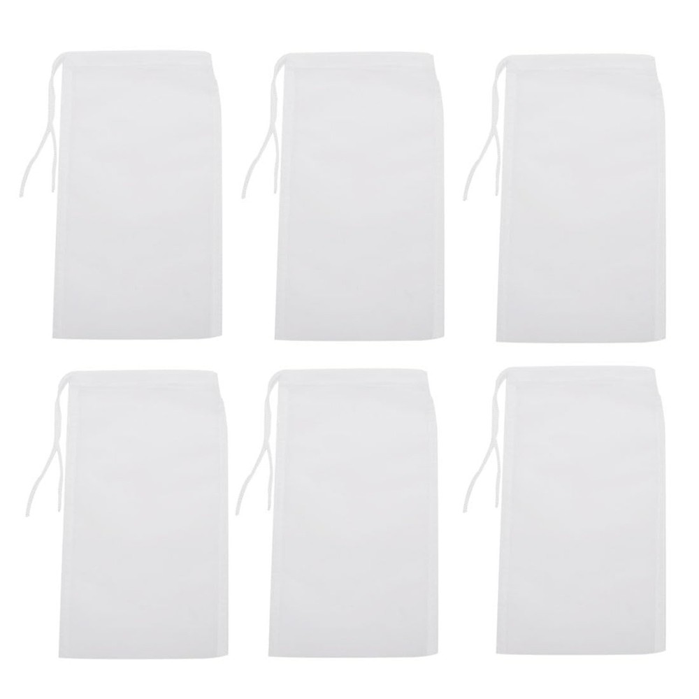 6Pack Fine Media Filter Bag for Aquarium 180 Micron Extra Fine Drawstring Fil…
