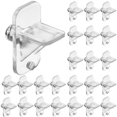 24 Pcs Shelf Holders Pegs-1/4 Inch Clear Plastic Cabinet Shelf Clips-Furnitur…