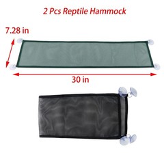 2 Pcs Reptile Hammock, Chameleon, Geckos Swing, Climbing Net, Black, Green