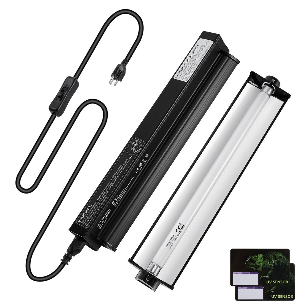 8W HO T5 UVB Reptile Light Fixture with Bulb 12 inch, Bearded Dragon uvb Ligh…
