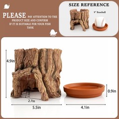 Reptile Hide Cave Resin – Moisture Keeping Reptile Shelter with Clay Water