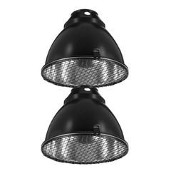 2Sets Compact Black Heat Lamp Dome Cover for Reptile and Poultry Heating Use