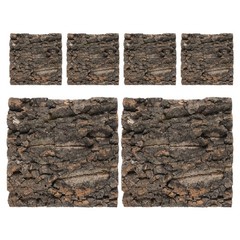 6Pcs Reusable Natural Cork Bark Panels Reptile Tank Background Coffee Color