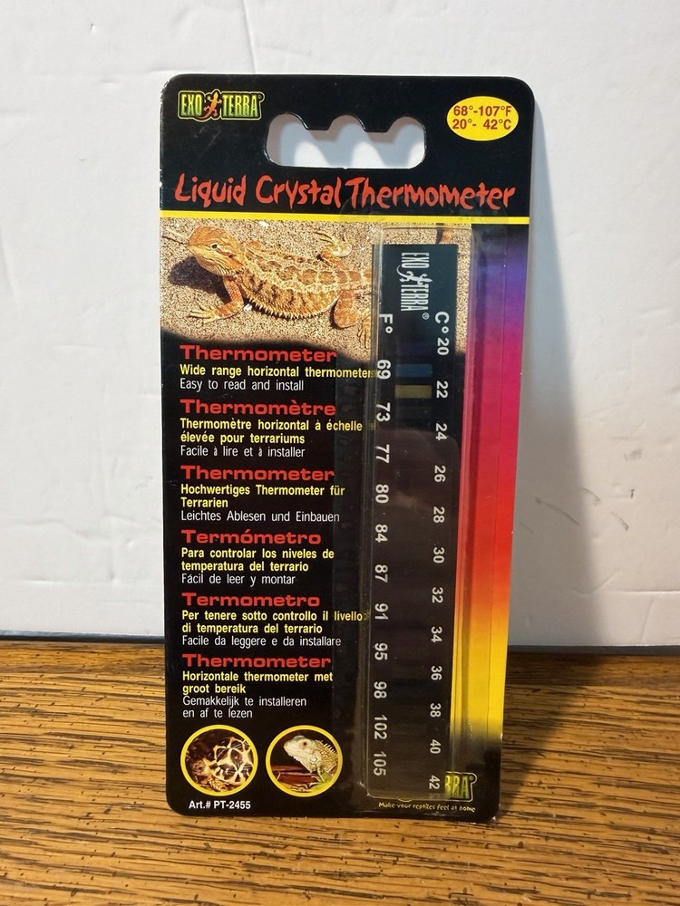 Exo Terra Liquid Crystal Thermometer Terrarium Reptile Tank PT-2455 Brand New