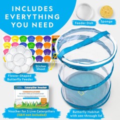 NATIONAL GEOGRAPHIC Butterfly Growing Kit – Butterfly Habitat Kit with Vouche…