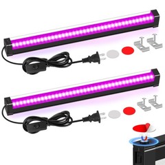 YQNLIFA Black Light Bar, 15W 1FT Magnetic LED Lights 2 Pack 15W, Purple