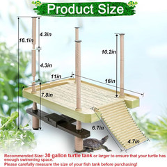 Large Turtle Floating Basking Platform with Feeding Area, Turtle Floating Docks