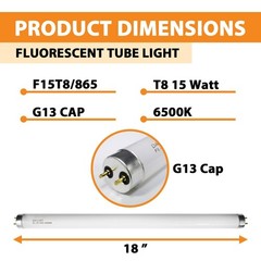 F15T8/DL 18 Inches T8 15 Watt Fluorescent Tube Compatible for Sylvania GE Eik…