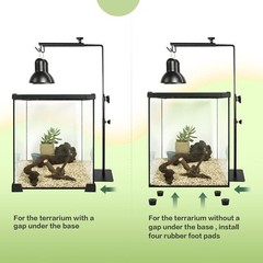 Reptile Dual Lamp Stand Metal Adjustable 15.5-37.5 Inch Lamp Holder Bracket L…