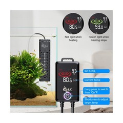 AQQA Aquarium Heater 1200W for 170-290 Gallon Large Fish Tank Submersible Pon…