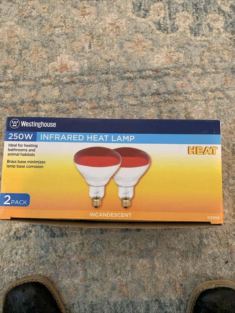 250w Infrared Heat Lamp 2 Pack But Only Has One Bulb Ideal For Small Rooms.