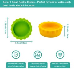7 Pack Crested Gecko Food and Water Bowl, Eudimysx Reusable Small, 7Pack