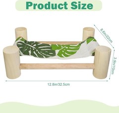 Wooden Bearded Dragon Cloth Bed Reptile Hammock Bearded Dragon Tank Accessories