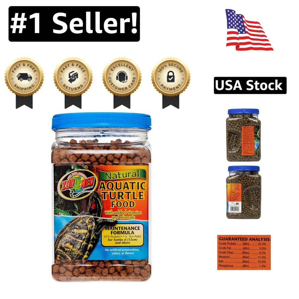 High Protein Aquatic Turtle Food – 24oz Maintenance Formula for Active Turtles