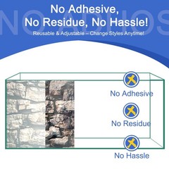 Aquarium Background & Fish Tank Background – Ultra HD Static Cling, Tape-F