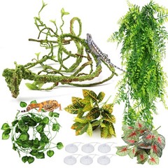 PietyPet Reptile Plants, Terrarium Hanging Plant Vines Artificial Green