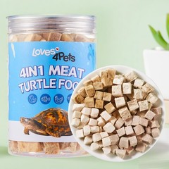 Turtle Food – 4 in 1 Natural Freeze-Dried Chicken, Duck, Salmon, Cod – Real M…