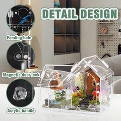 Acrylic Jumping Spider Enclosure with Magnetic Door – Transparent Tarantula Terr