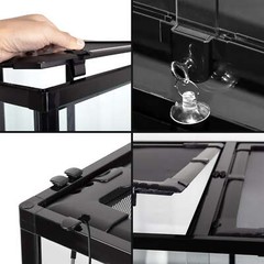90Gallon Reptile Large Terrarium Upgrade Glass Front Opening Tank Sliding Door w