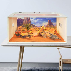 Large Bearded Dragon Tank with Built-In Lamp Fixture – 34 Gallons