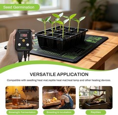 Heat Mat Thermostat for Germination & Reptiles, Safe Digital Control 1000W