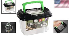 Durable Critter Cage with Handle – 7” Terrarium for Lizards & Fish, Japan Made