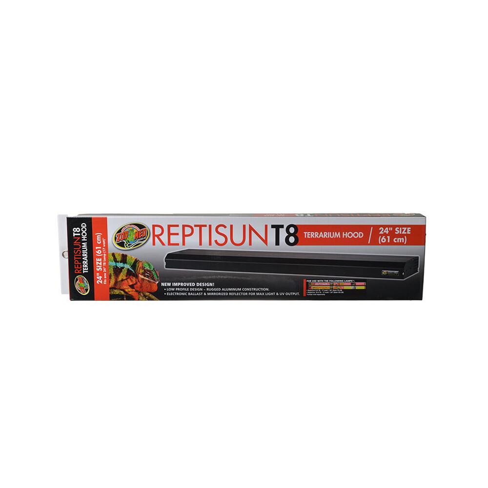 REPTISUN T8 ALUMINUM TERRARIUM HOOD 24in
