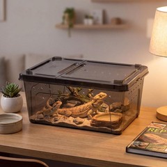 Irenare 8 Pcs Reptile Breeding Box Plastic 10.6 x 7.4 x 4.7 Inch, Black