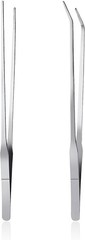 Feeding Tongs 2pcs Stainless Steel Aquarium Long Tweezers 27cm/10.6 inches