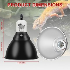 5.5 Inch Reptile Lamp Fixture Deep Dome With Switch Fits 60/75/100/150W