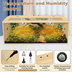 43 Gallon Reptile Terrarium Tank, Large Snake Enclosure, Lizard, Leopard Gecko T