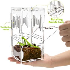 YIMITEE 4″x4″x8″ Jumping Spider Enclosure, Acrylic Tarantula Tank, Clear