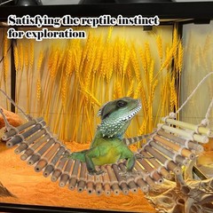 Reptile Bamboo Climbing Bridge,Lizard Ladder Hammock Bridge Bearded Dragon Ha…