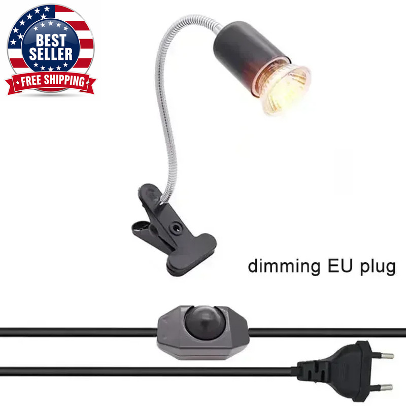 50W Halogen Bulb Included Reptile Heat Lamp Adjustable Gooseneck Aquarium Tank H