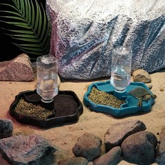 2-in-1 Reptile Water Bowl Food Dish with Bottle Automatic Reptile Feeder for …