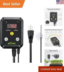 Listed Digital Reptile Thermostat for Plants & Breweries, 40-108°F, 1000W