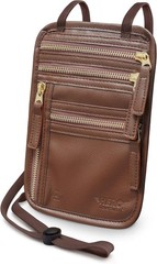 Hero Travel Supply RFID Blocking Neck Wallet Brown
